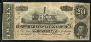 Confederate twenty dollar bill